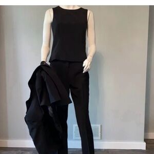Black 3-Piece Suit Set with Blazer, Top and Pants